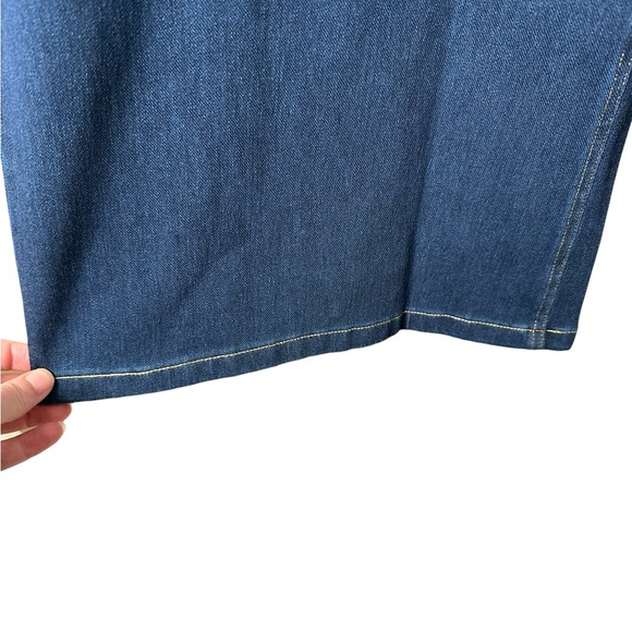 Halara Flex Asymmetric Wide Leg Jeans Size 2X Dark Wash Stretch New - Picture 6 of 8